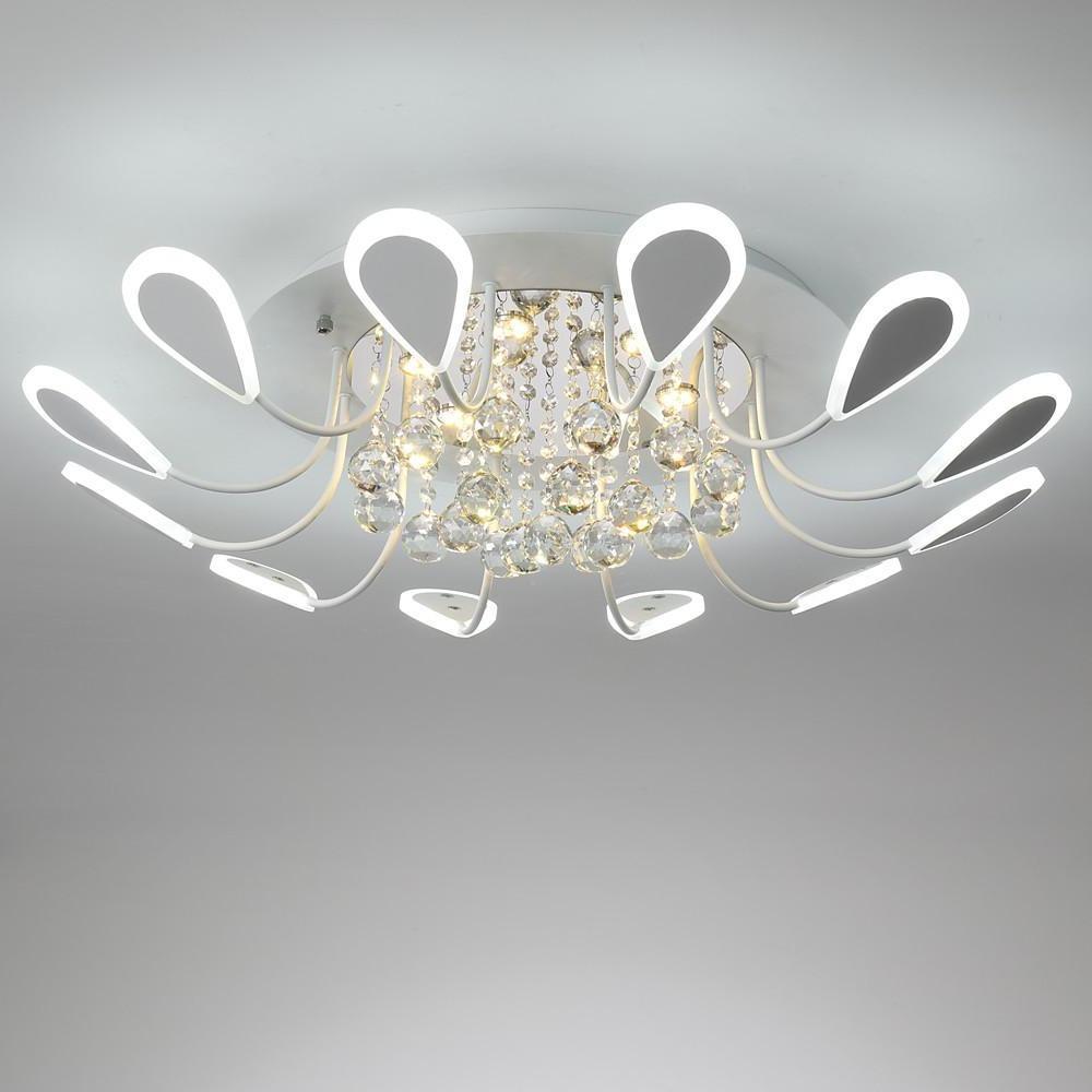 Creative Flower Shaped Dimmable LED Crystal Modern Ceiling Lights-Lighom