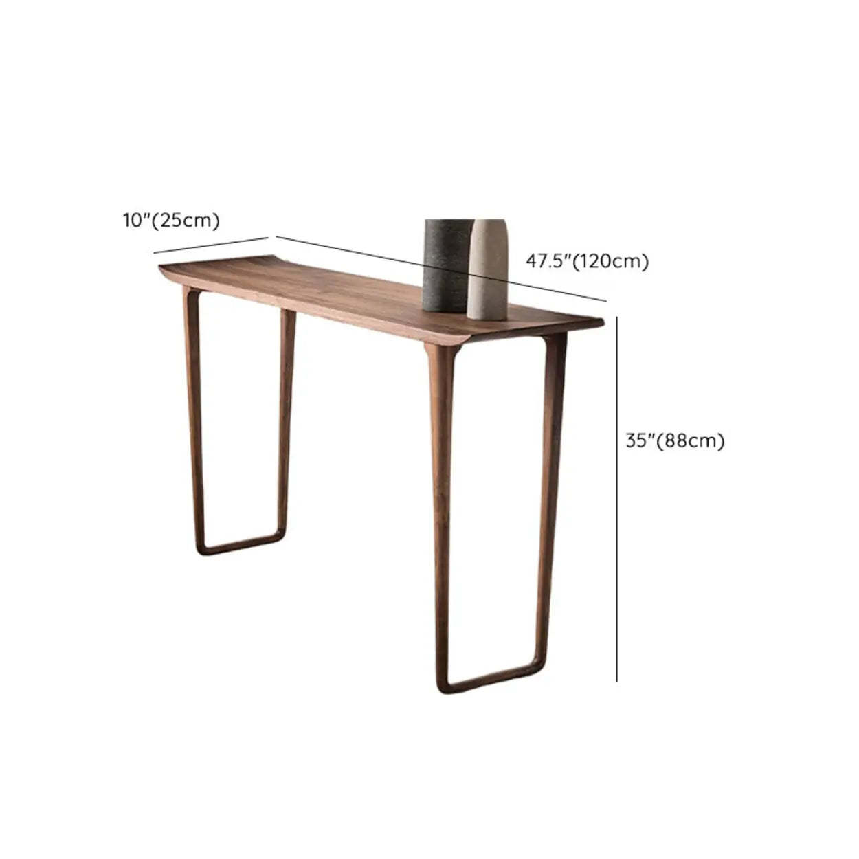 Versatile Rectangular Elm Cocoa Entryway Table