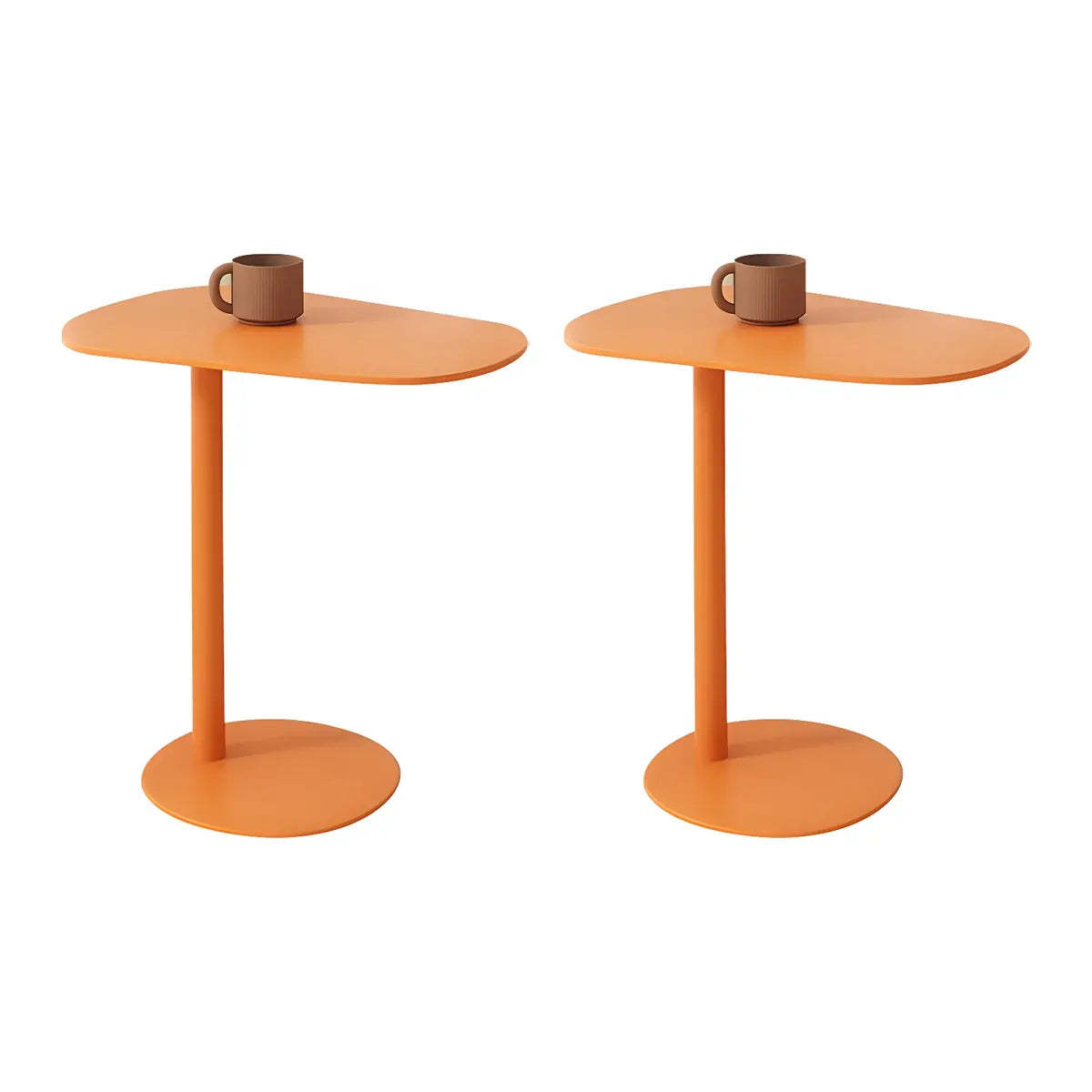 Oval Metal C-Shaped End Table