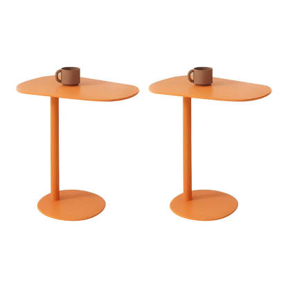 Oval Metal C-Shaped End Table