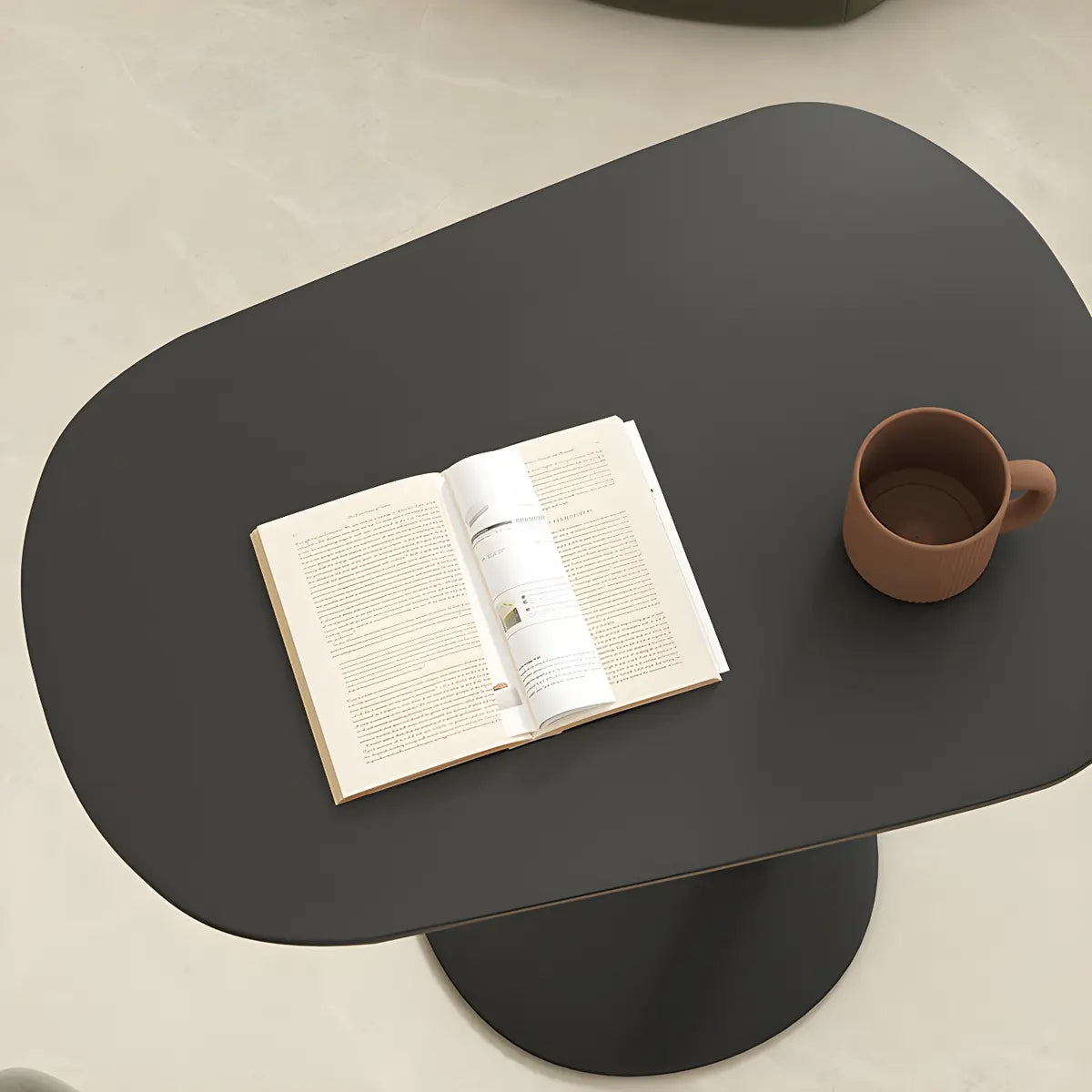 Oval Metal C-Shaped End Table