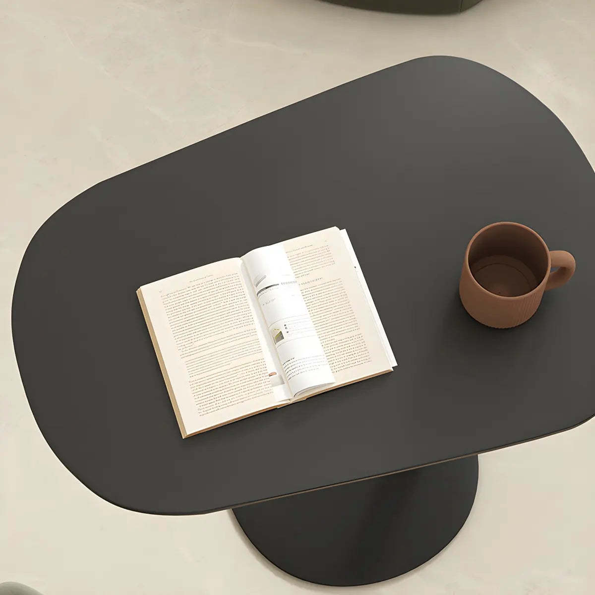 Oval Metal C-Shaped End Table
