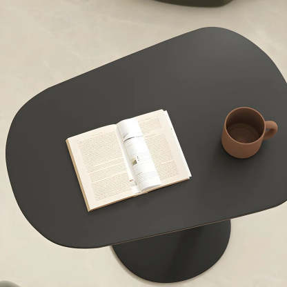 Oval Metal C-Shaped End Table
