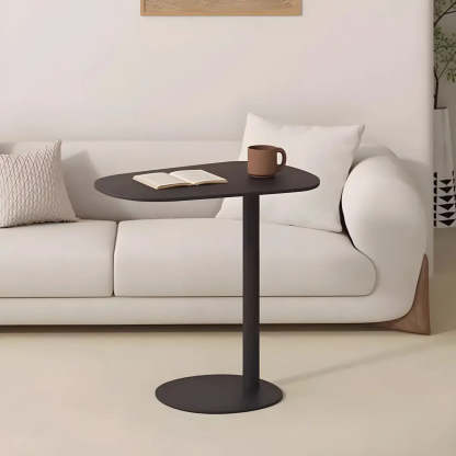 Oval Metal C-Shaped End Table