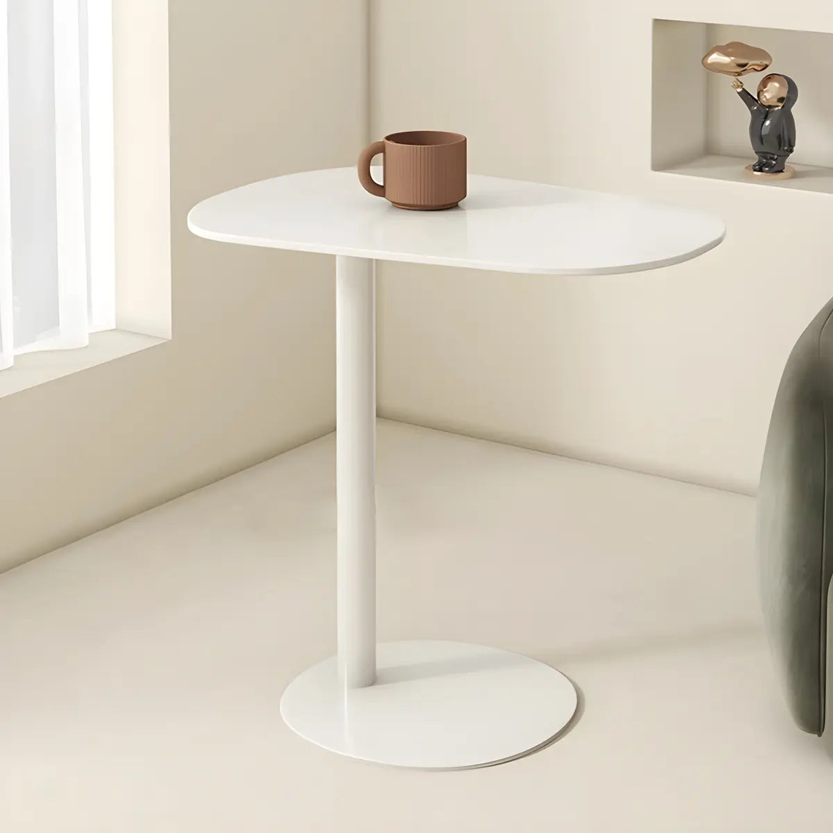 Lighom nordic end oval black coffee tables in metal — 21"L x 15"W x 20"H / 2-Table