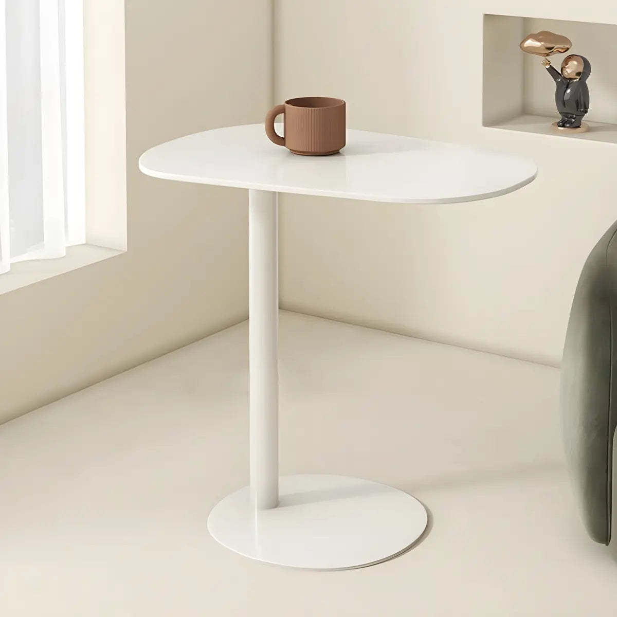 Oval Metal C-Shaped End Table