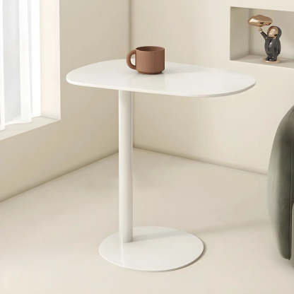 Oval Metal C-Shaped End Table