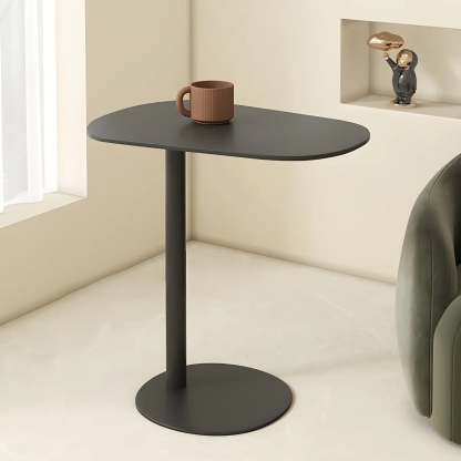 Oval Metal C-Shaped End Table