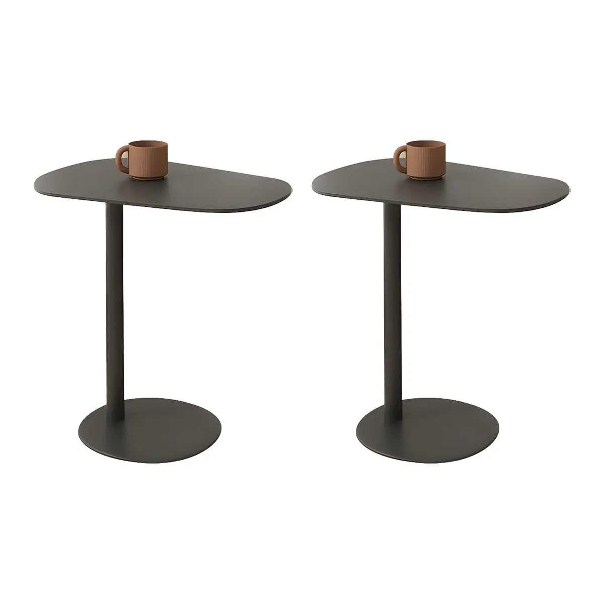 Oval Metal C-Shaped End Table