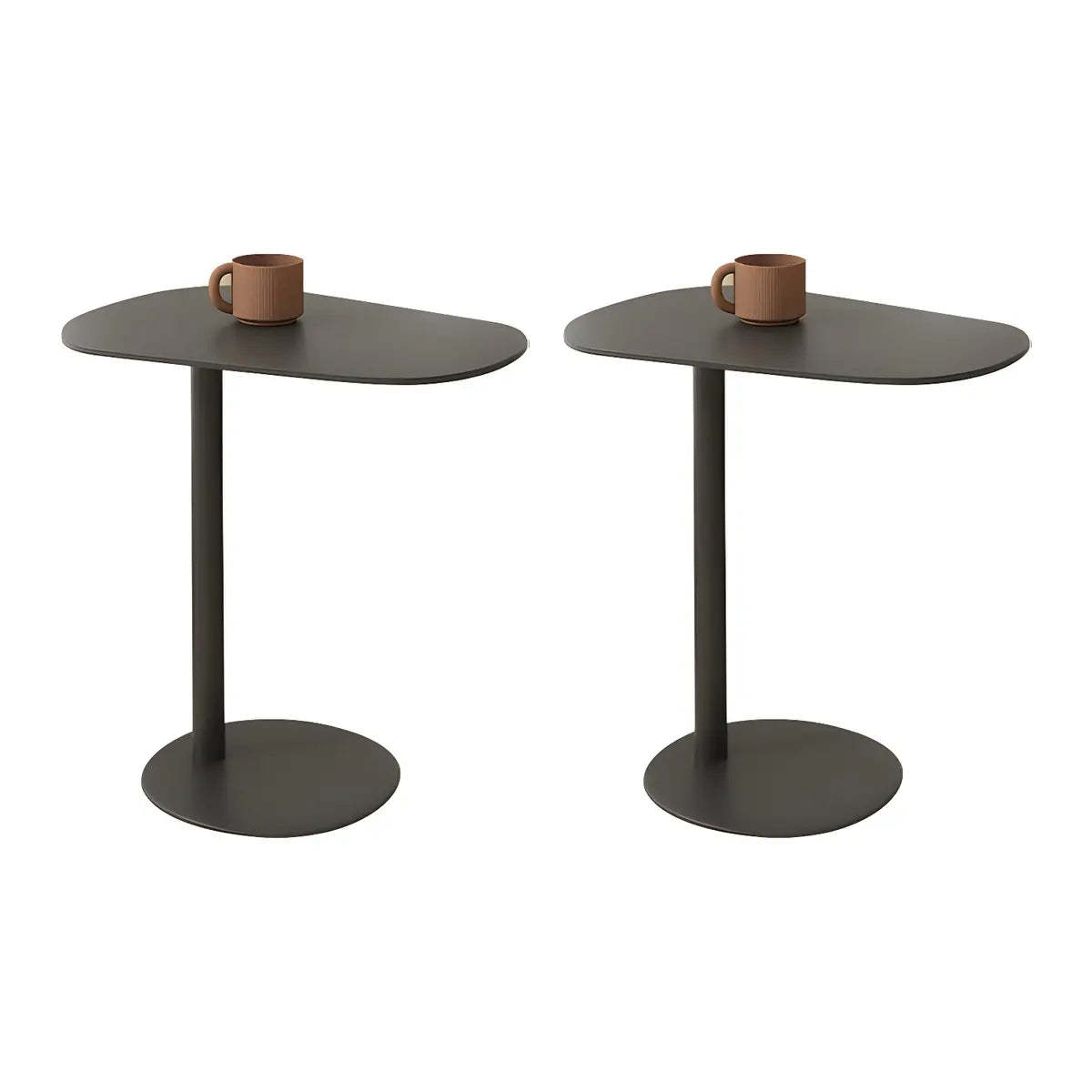 Oval Metal C-Shaped End Table