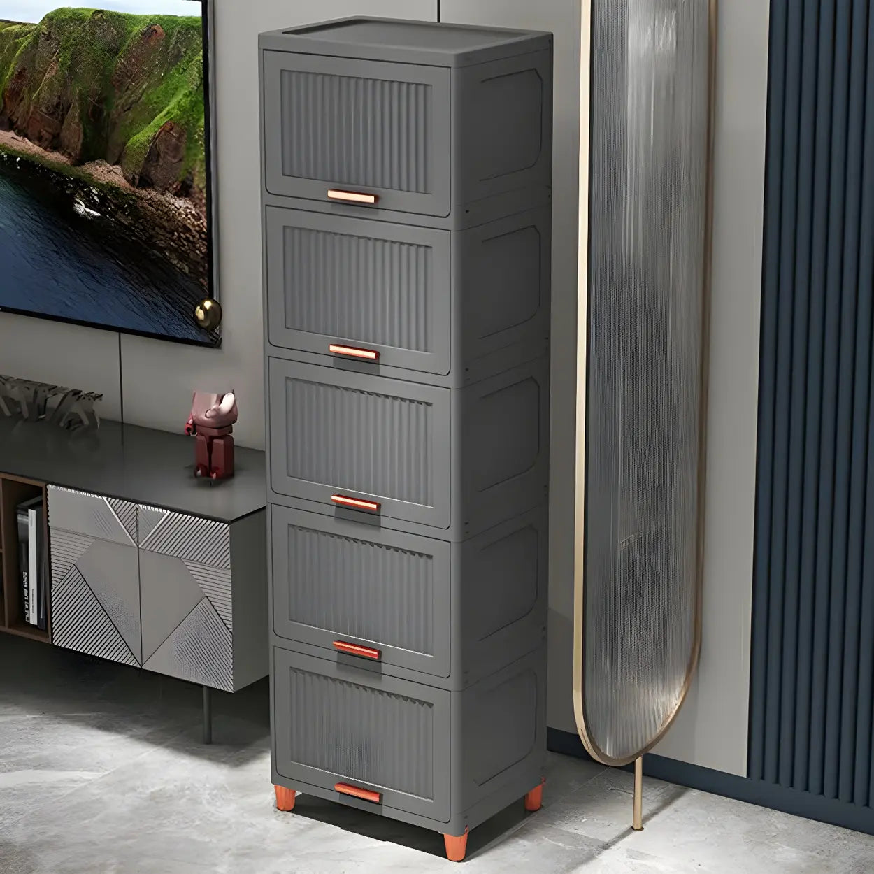 Gray Acrylic Vertical Lingerie Organizer Chest