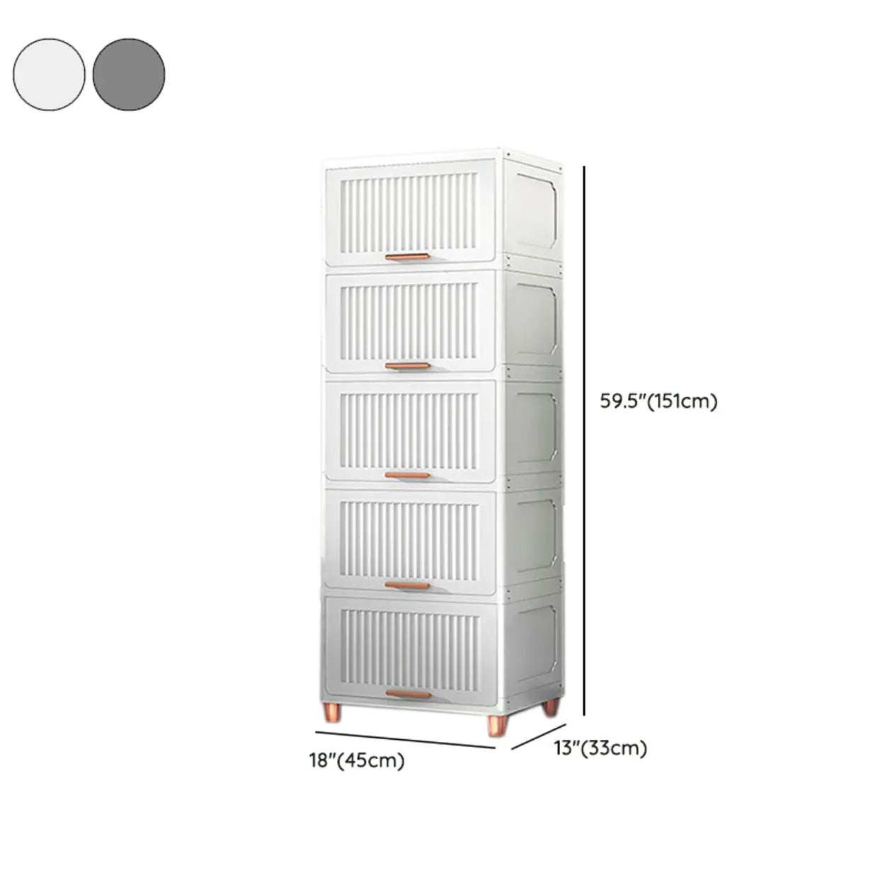 Gray Acrylic Vertical Lingerie Organizer Chest