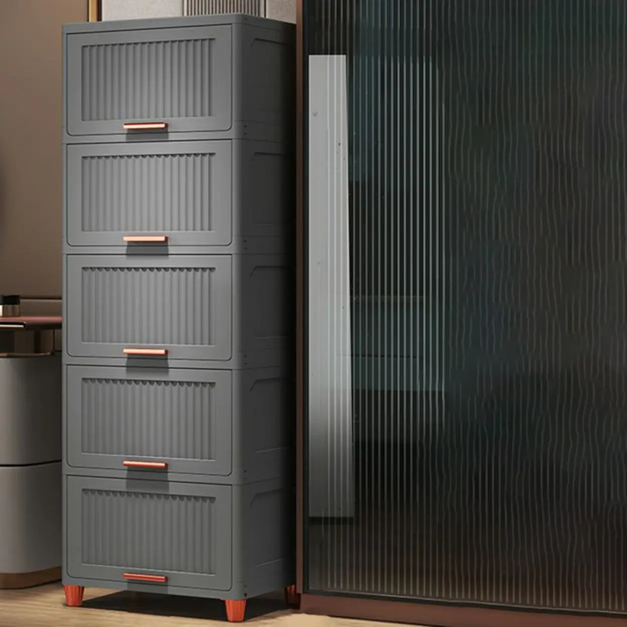 Gray Acrylic Vertical Lingerie Organizer Chest — Grey