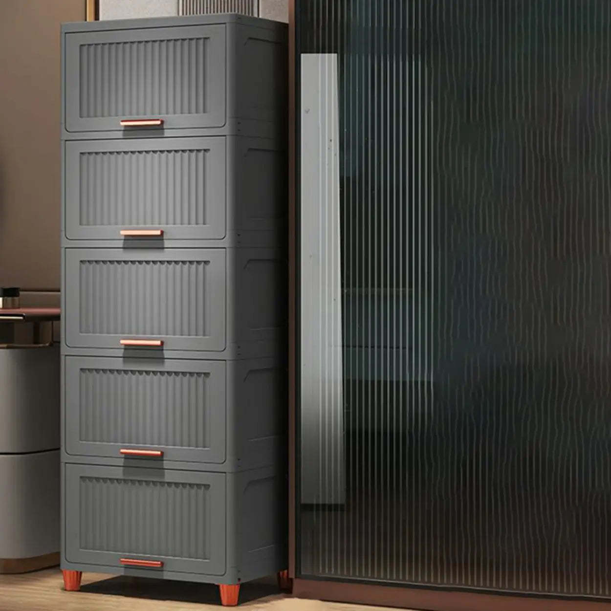 Gray Acrylic Vertical Lingerie Organizer Chest — Grey