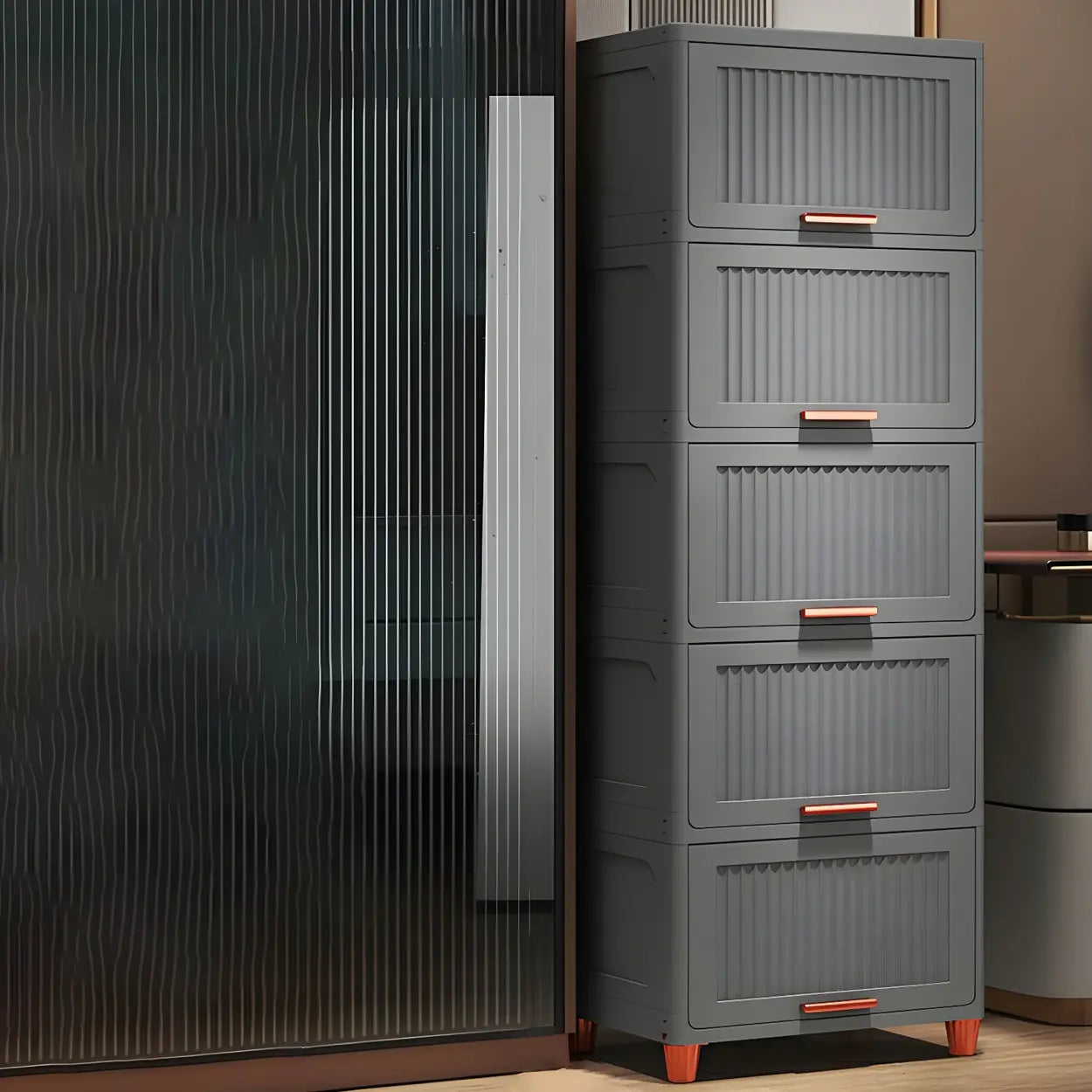 Gray Acrylic Vertical Lingerie Organizer Chest