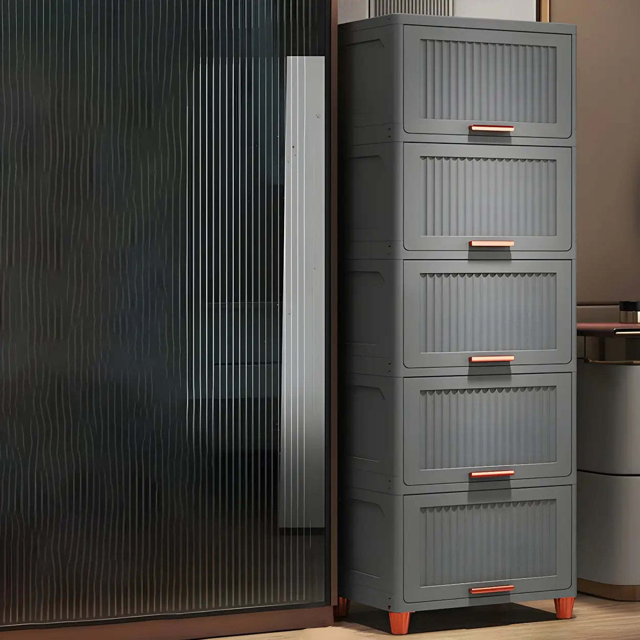 Gray Acrylic Vertical Lingerie Organizer Chest