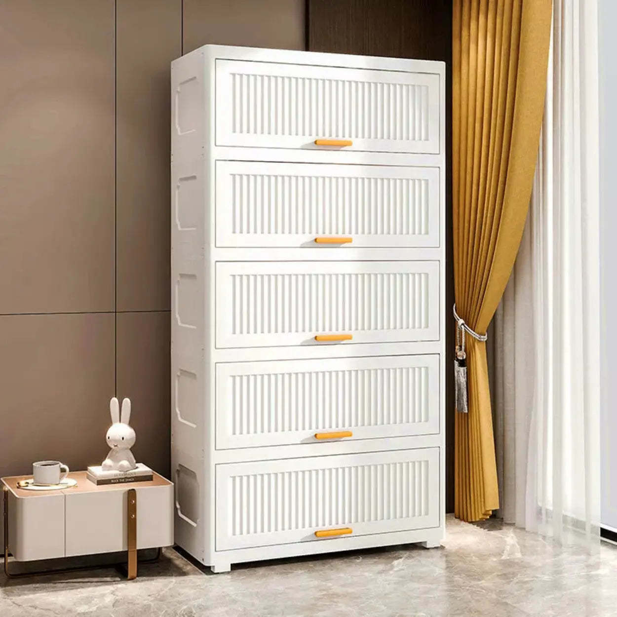 White Acrylic Tall Vertical Lingerie Chest
