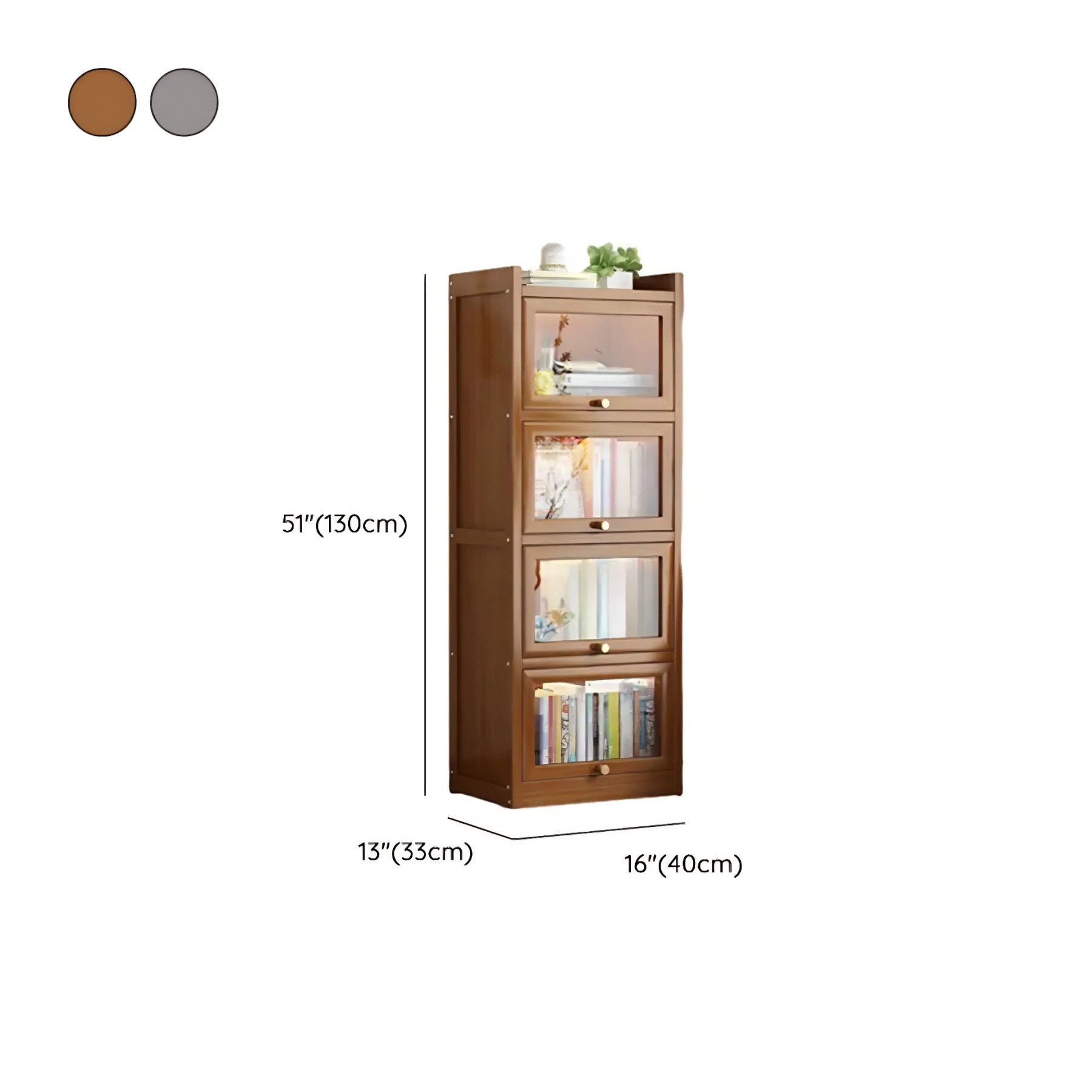 Vertical Closed-Back Cabinet Bookcase