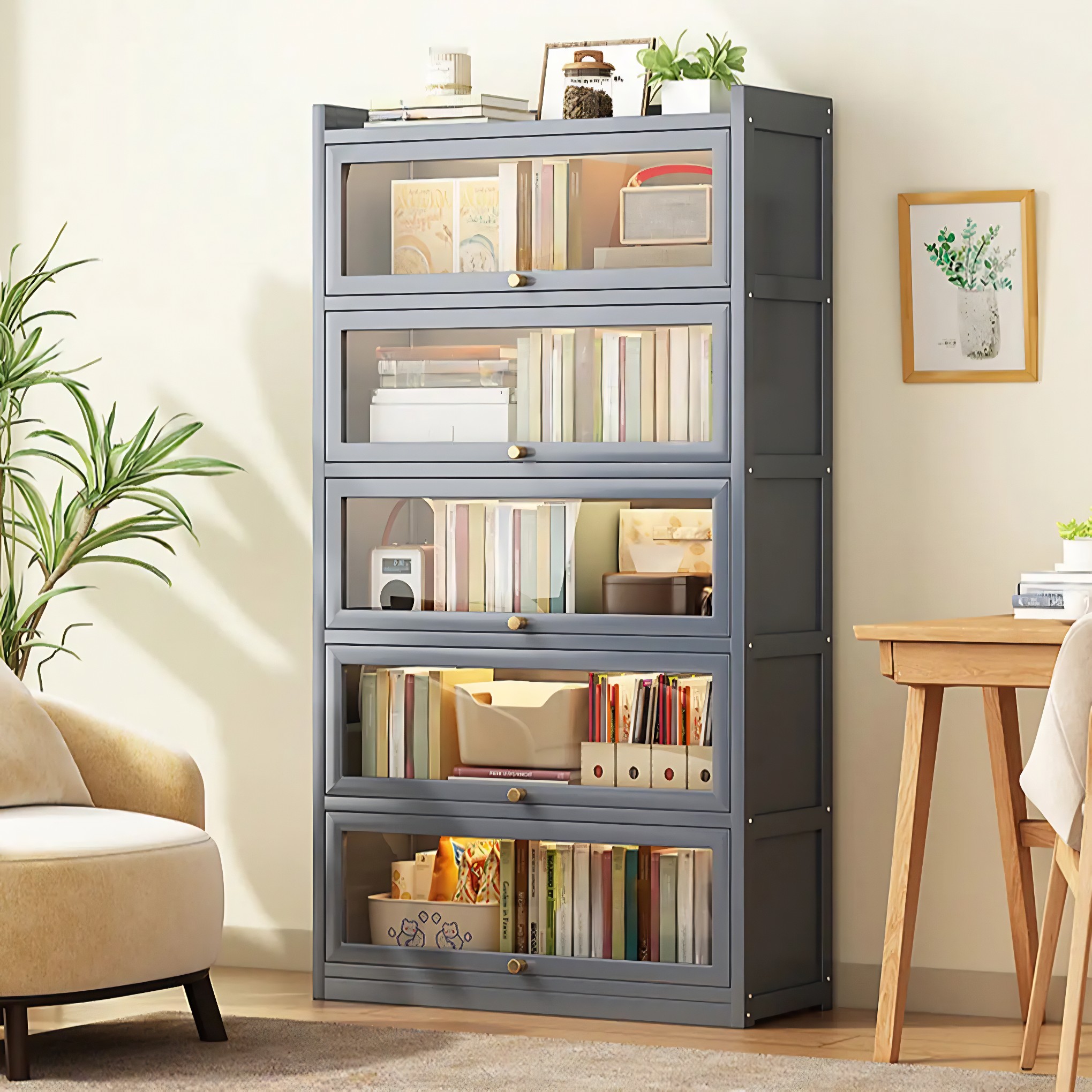 Vertical Closed-Back Cabinet Bookcase