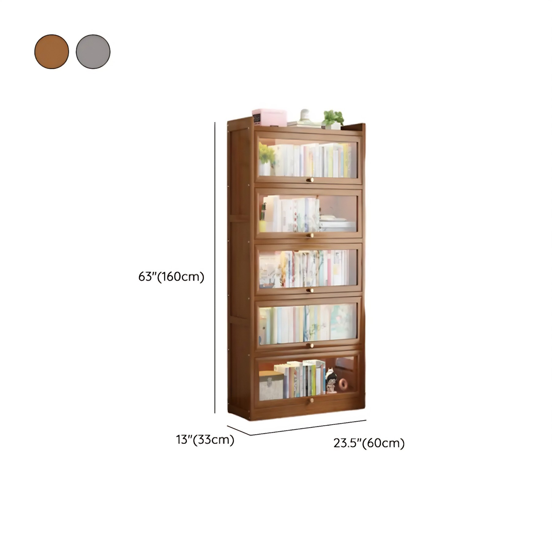 Vertical Closed-Back Cabinet Bookcase
