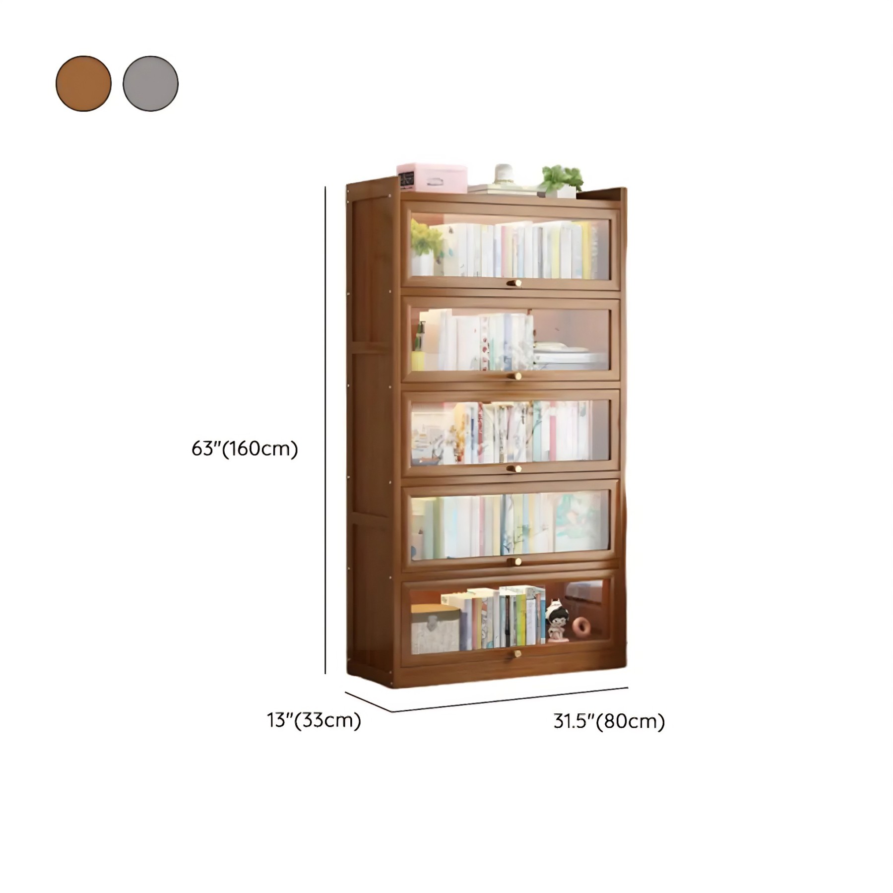 Vertical Closed-Back Cabinet Bookcase