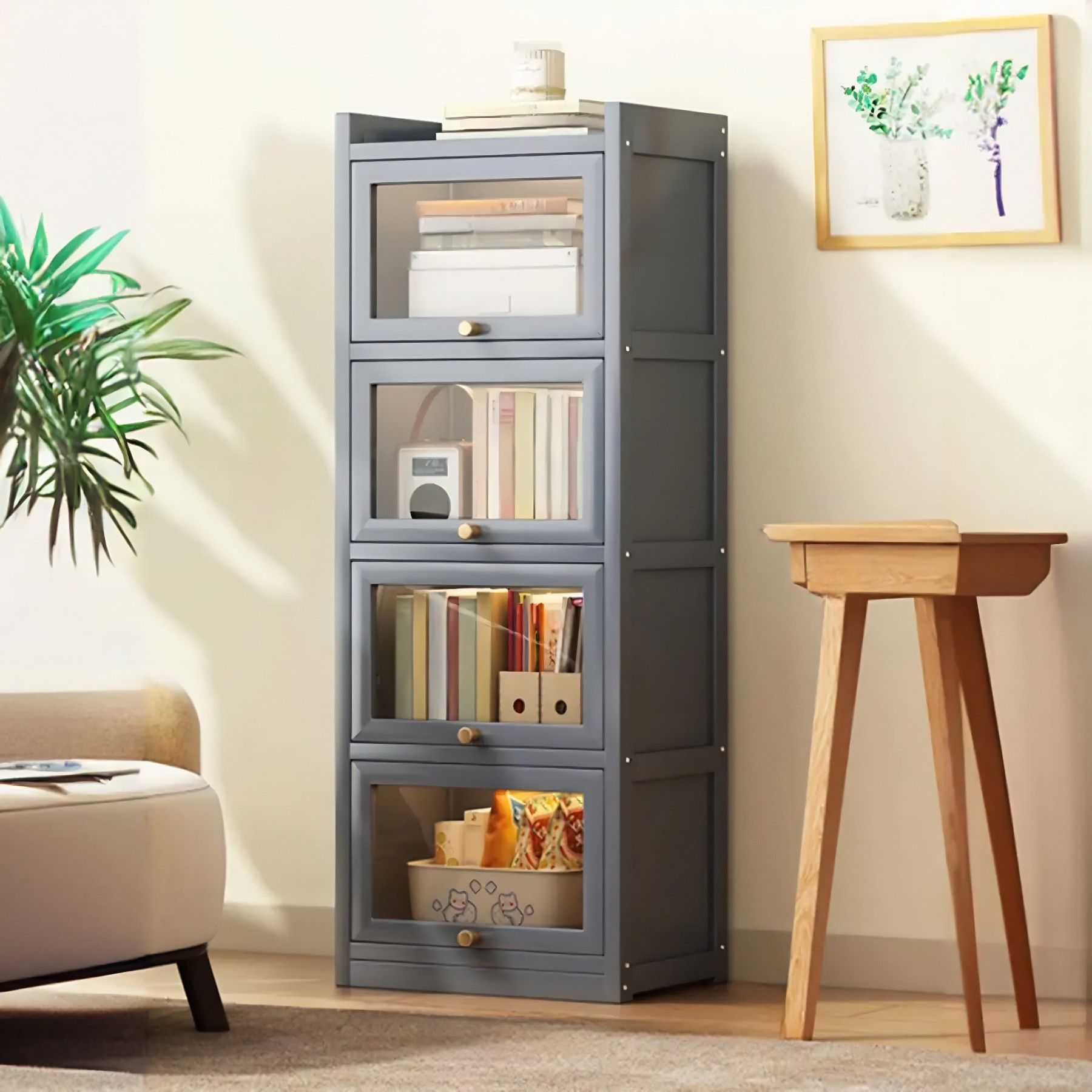 Vertical Closed-Back Cabinet Bookcase