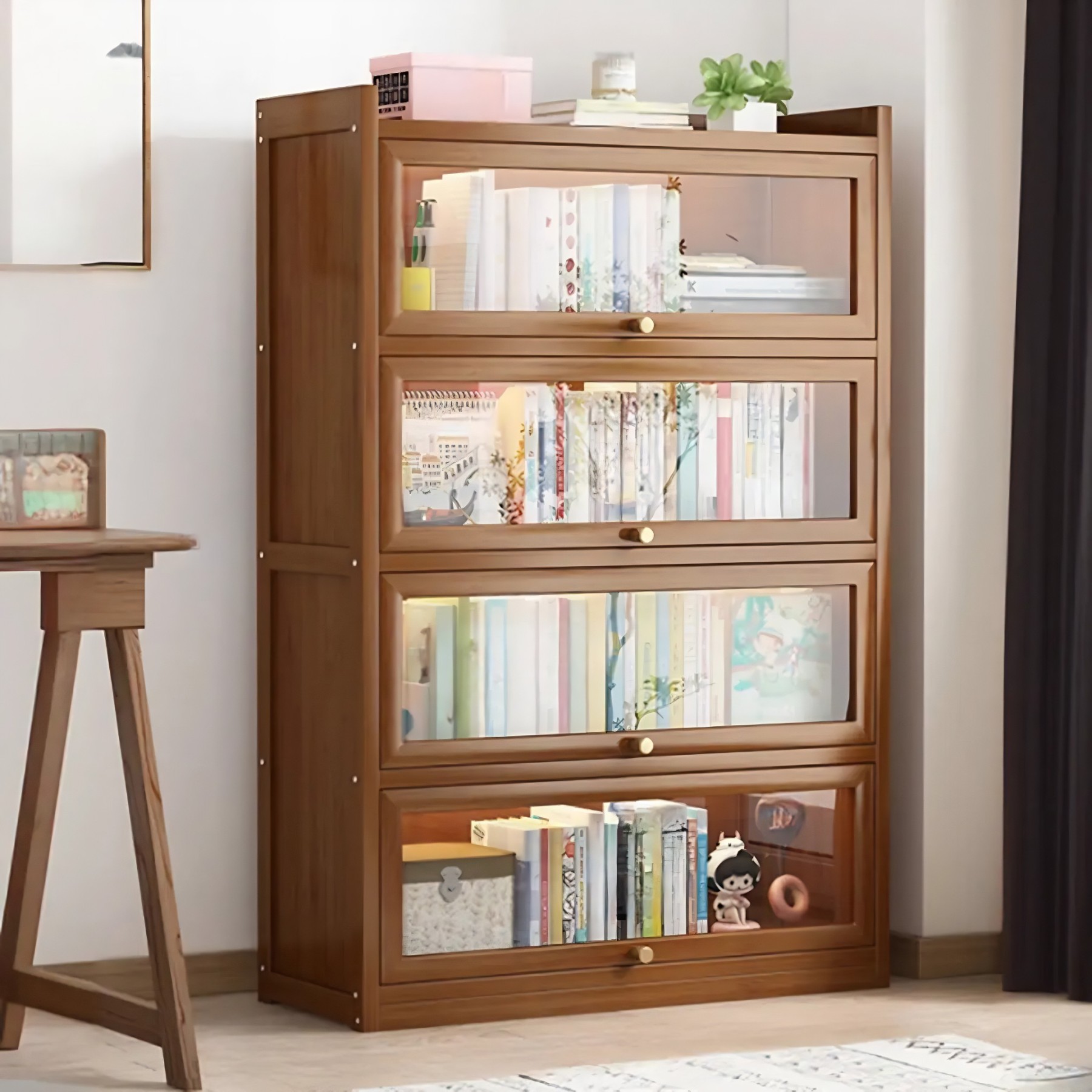Vertical Closed-Back Cabinet Bookcase