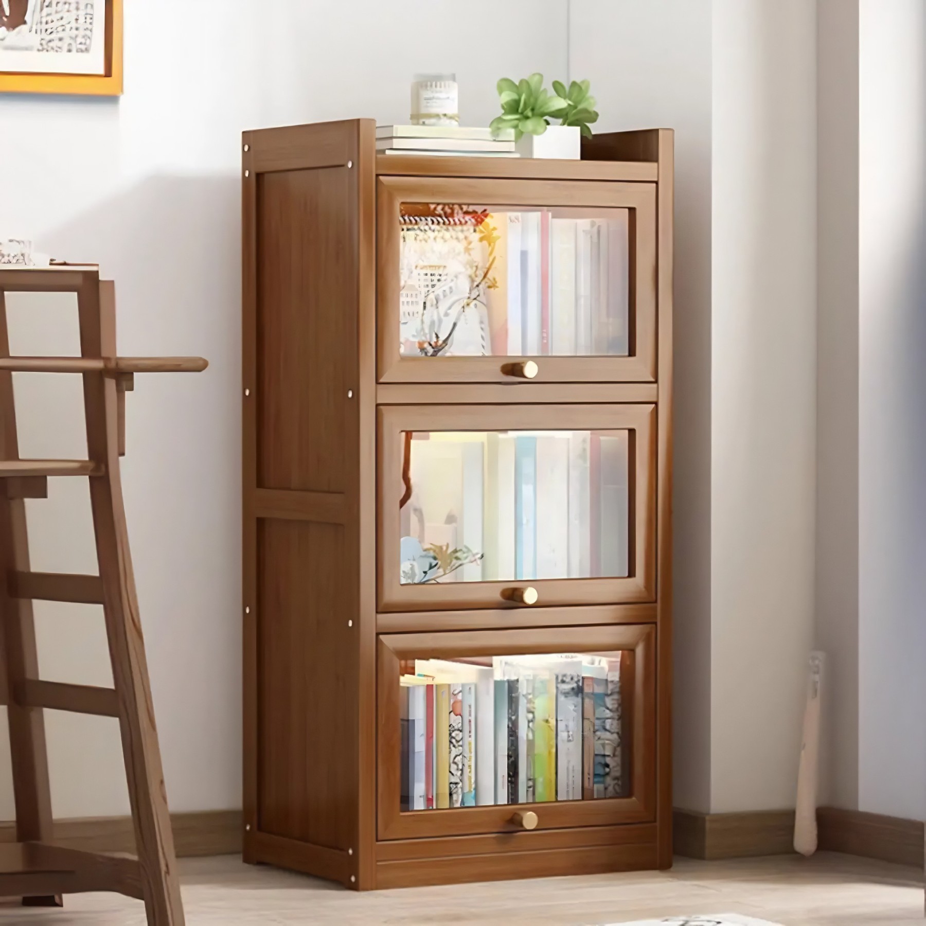 Vertical Closed-Back Cabinet Bookcase