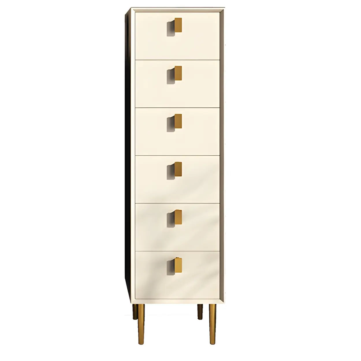 Vertical Pine Wood Dresser — Beige / 5