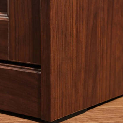 Brown Hardwood Vertical Storage Dresser
