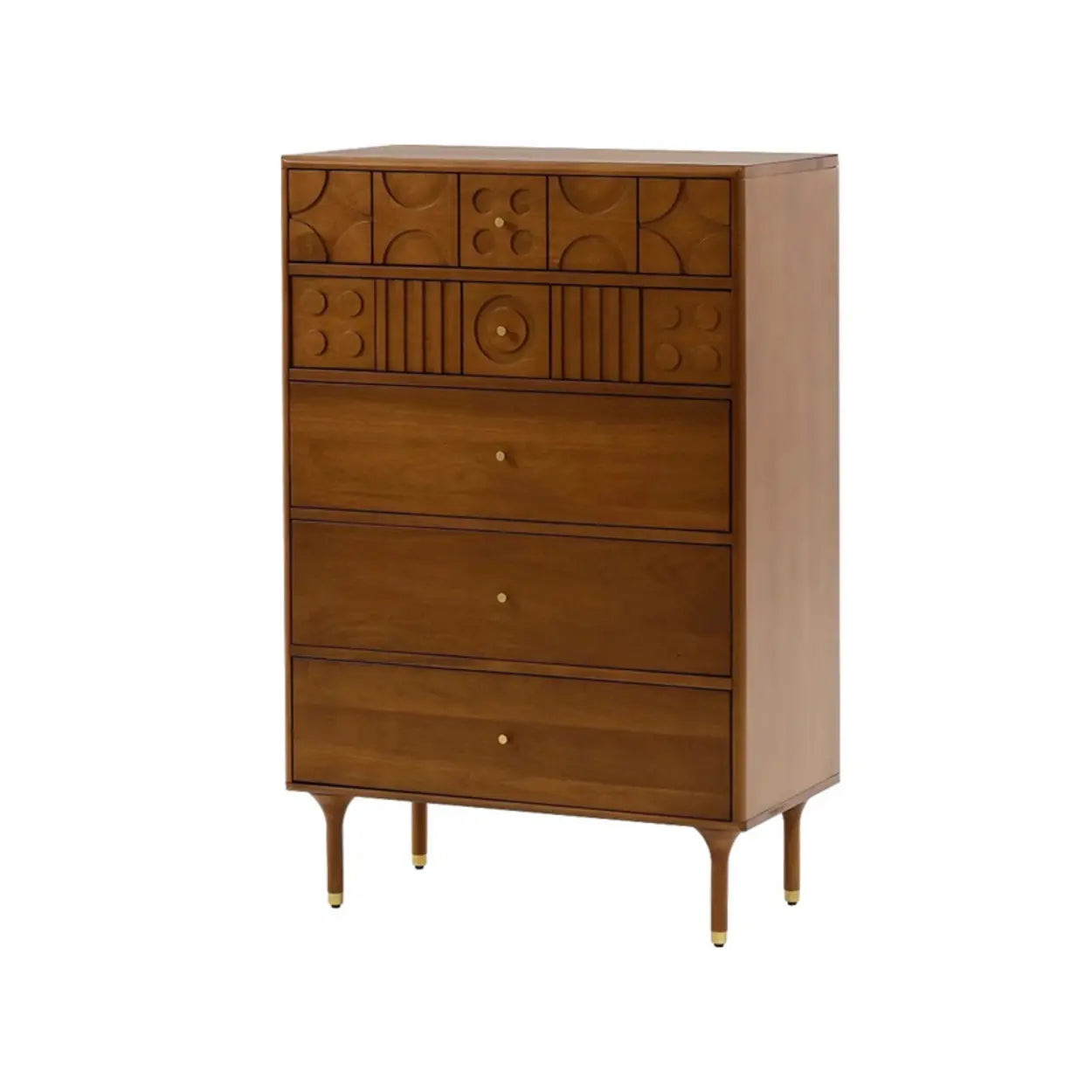 Brown Hardwood Tall Vertical Dresser