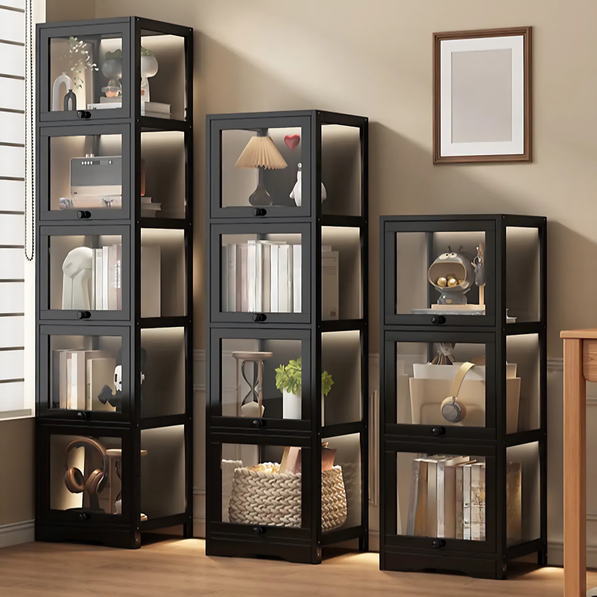 Vertical Narrow Display Bookcase