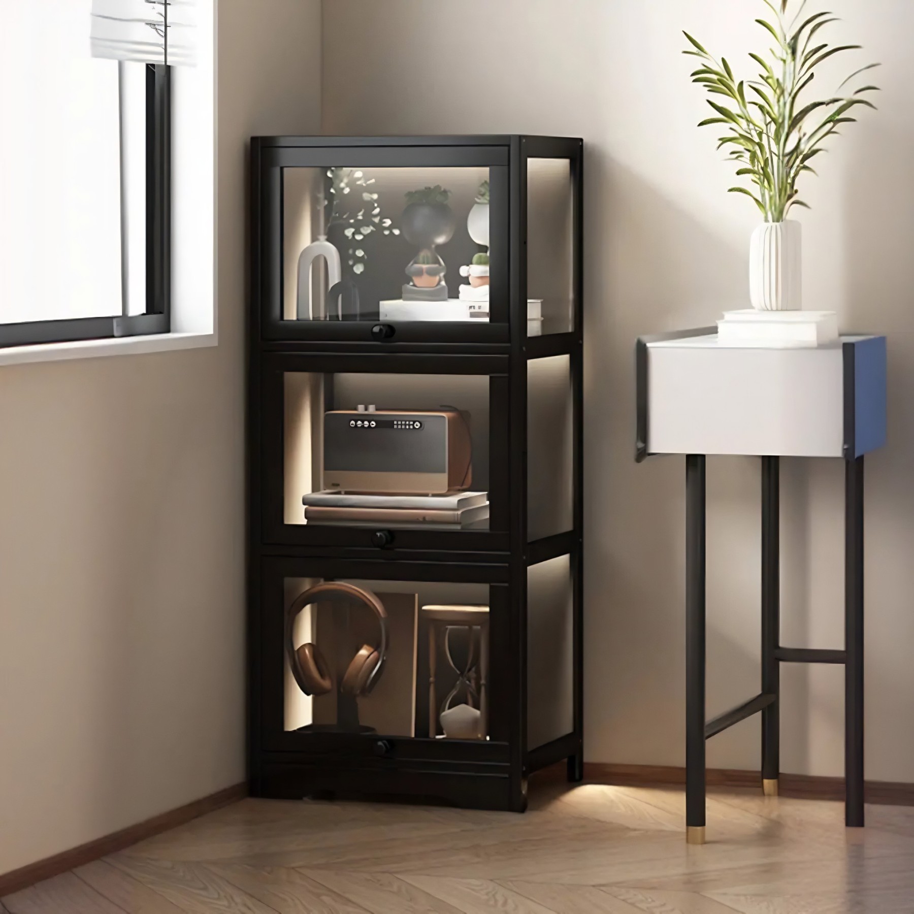 Vertical Narrow Display Bookcase