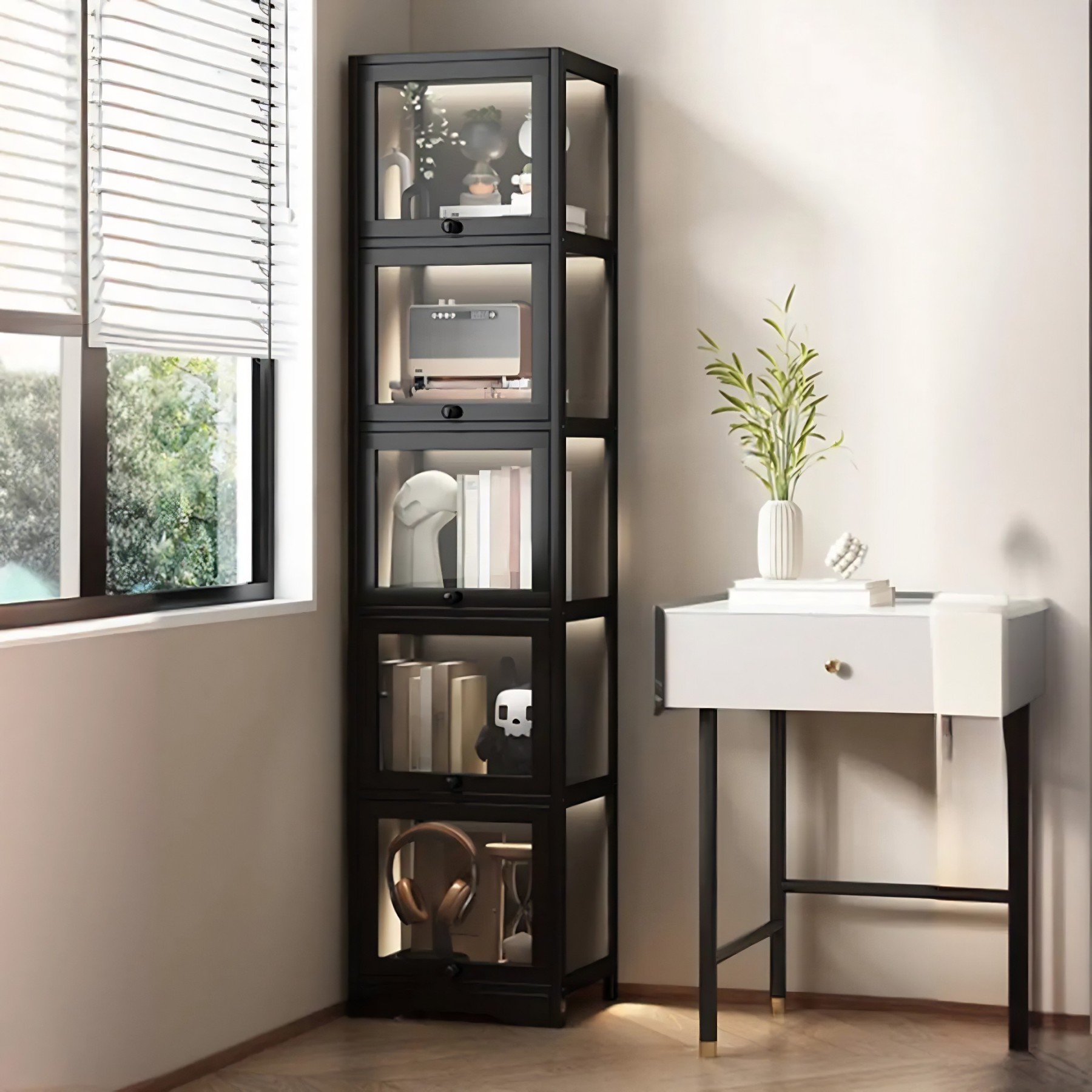 Vertical Narrow Display Bookcase
