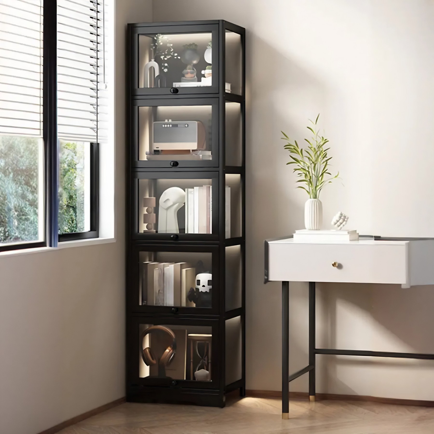 Vertical Narrow Display Bookcase
