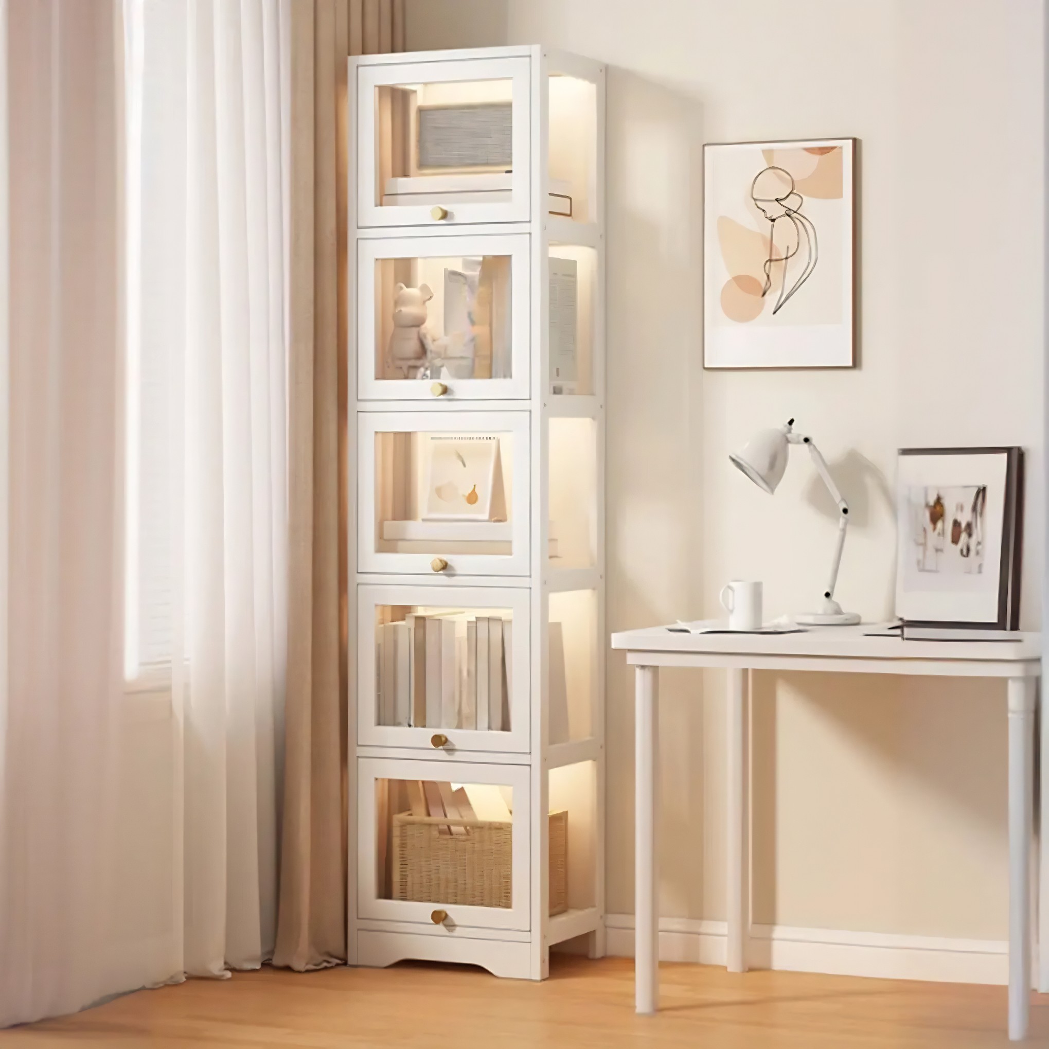Vertical Narrow Display Bookcase