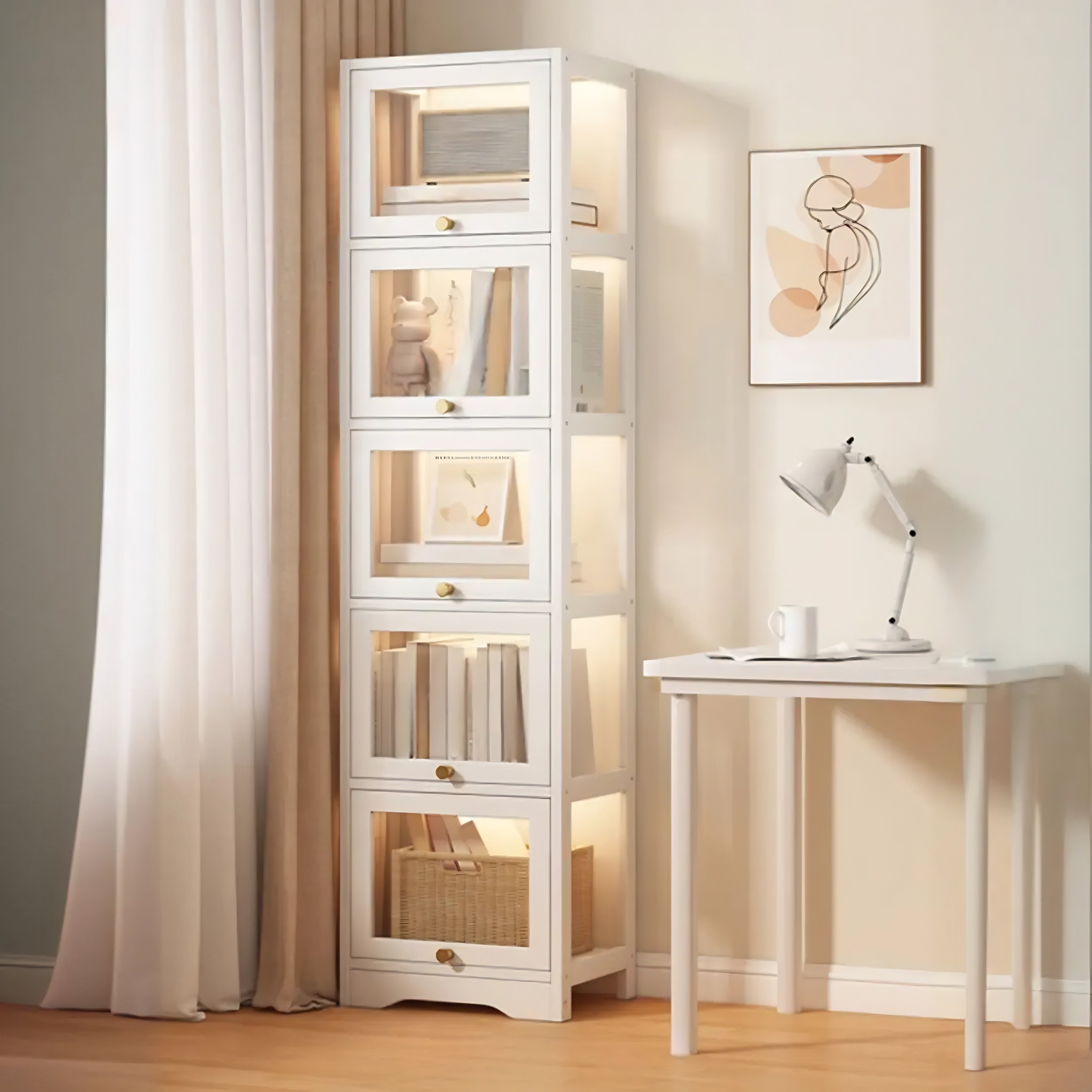 Vertical Narrow Display Bookcase