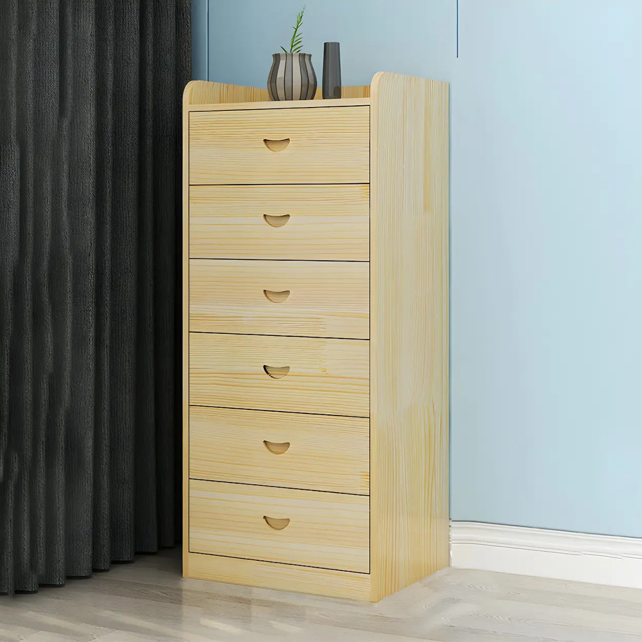 Vertical Natural Wood Dresser — Unpainted