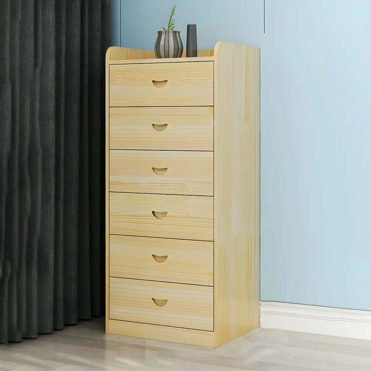 Vertical Natural Wood Dresser — Unpainted