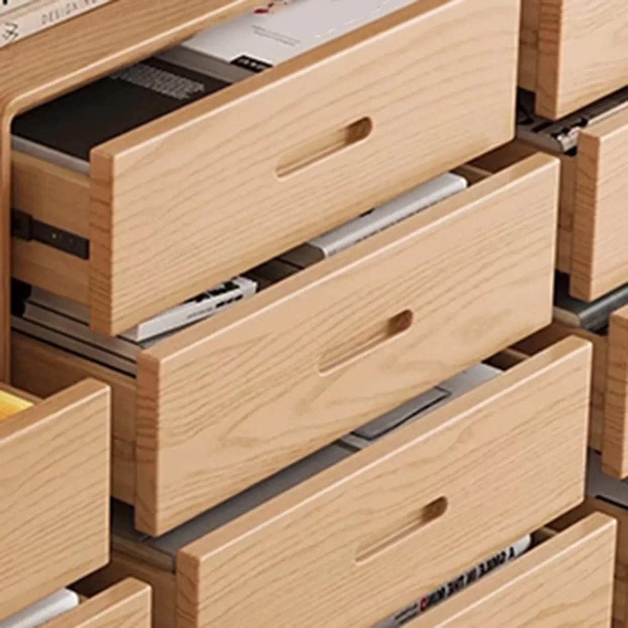 Natural Wood Vertical Drawer Bachelor Chest