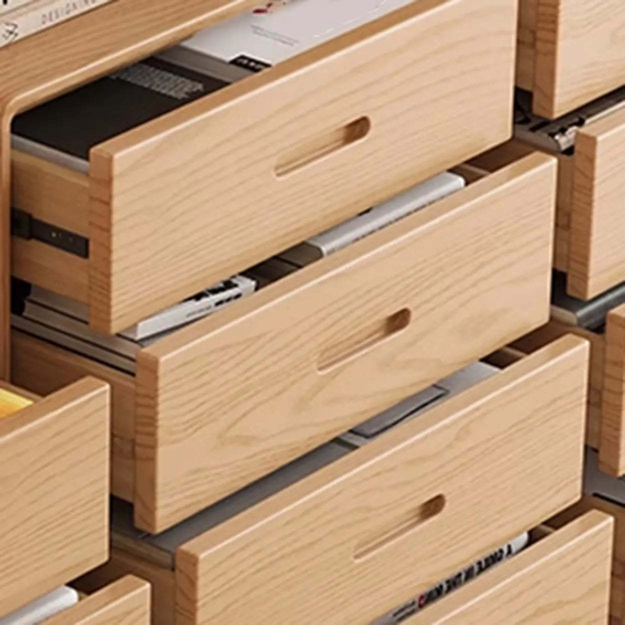 Natural Wood Vertical Drawer Bachelor Chest
