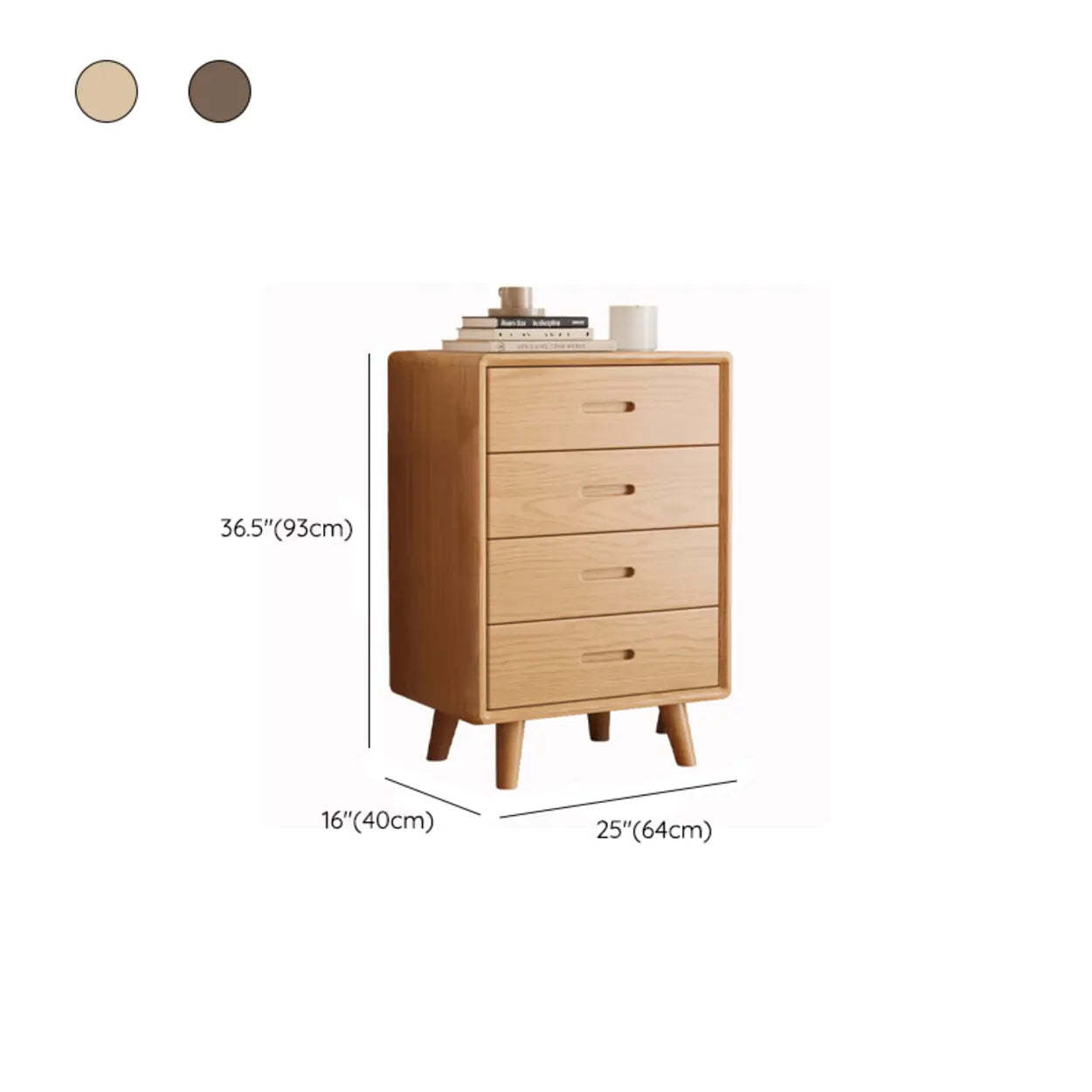 Natural Wood Vertical Drawer Bachelor Chest