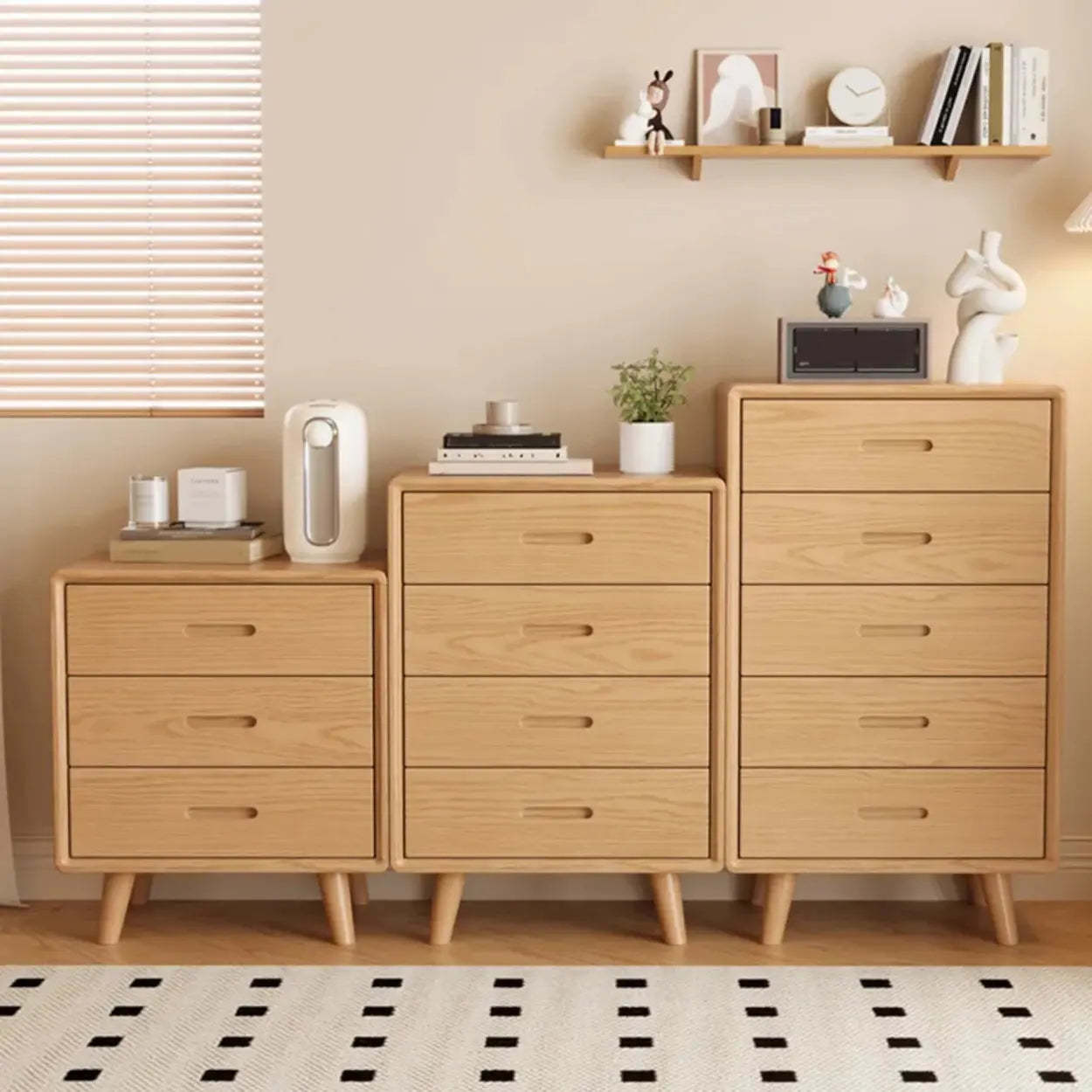 Natural Wood Vertical Drawer Bachelor Chest — Natural