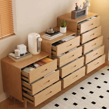 Natural Wood Vertical Drawer Bachelor Chest — Natural