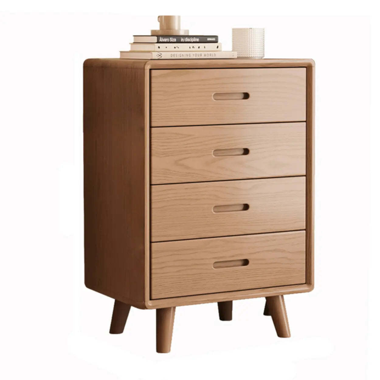Natural Wood Vertical Drawer Bachelor Chest