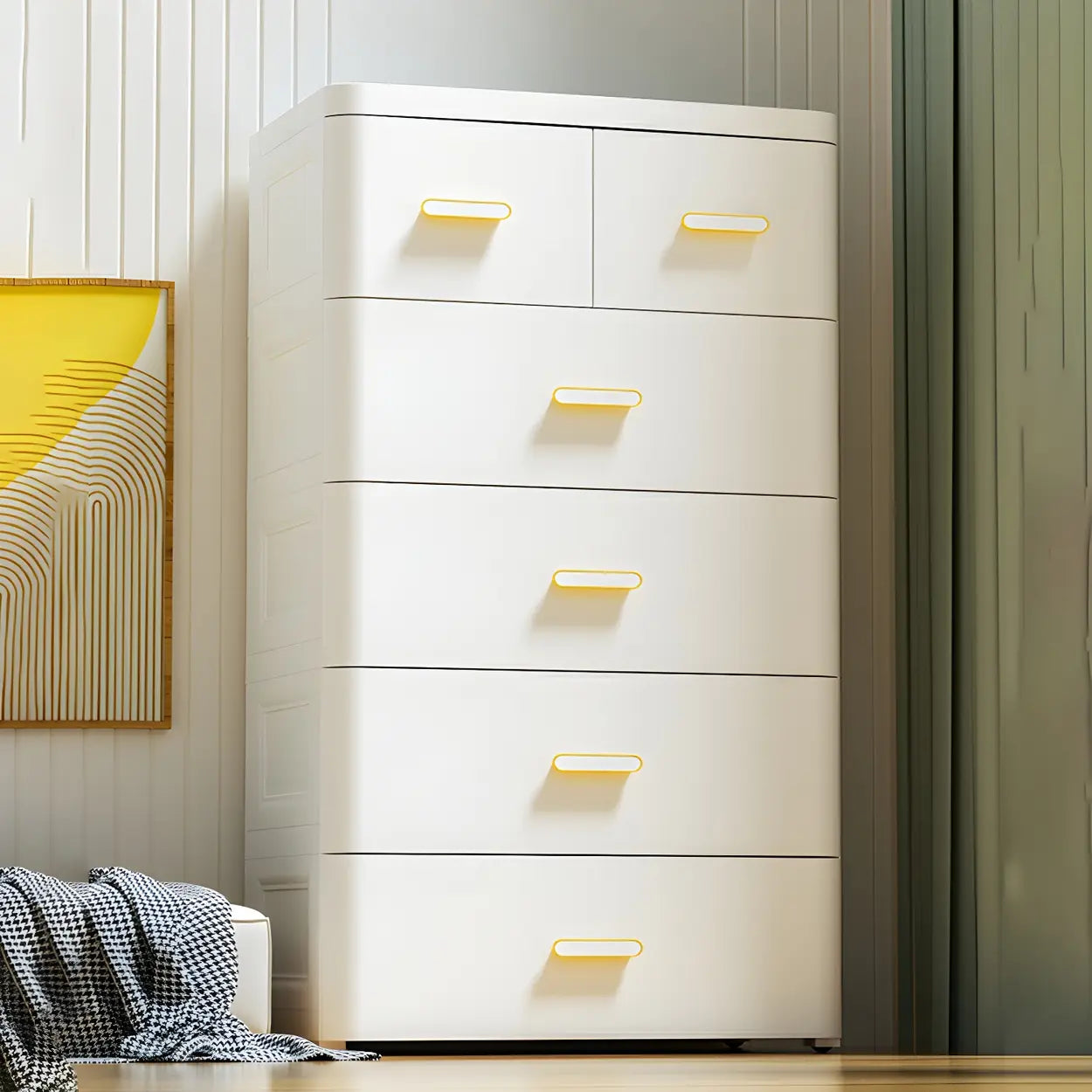 White Plastic Vertical Storage Dresser — White