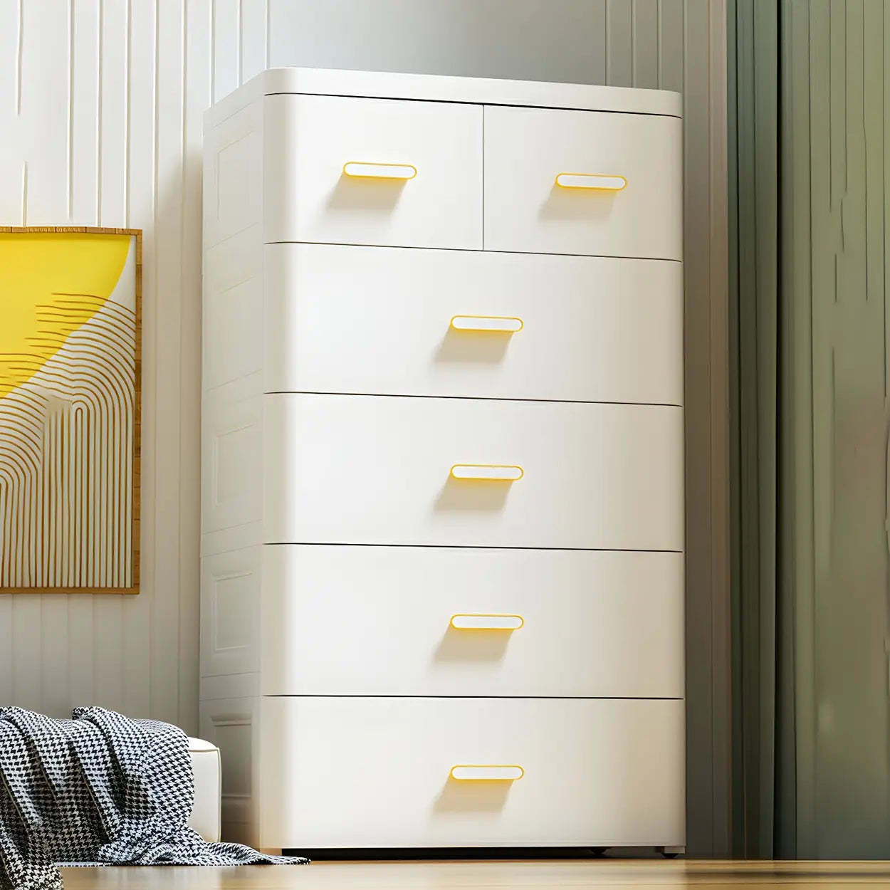 White Plastic Vertical Storage Dresser — White