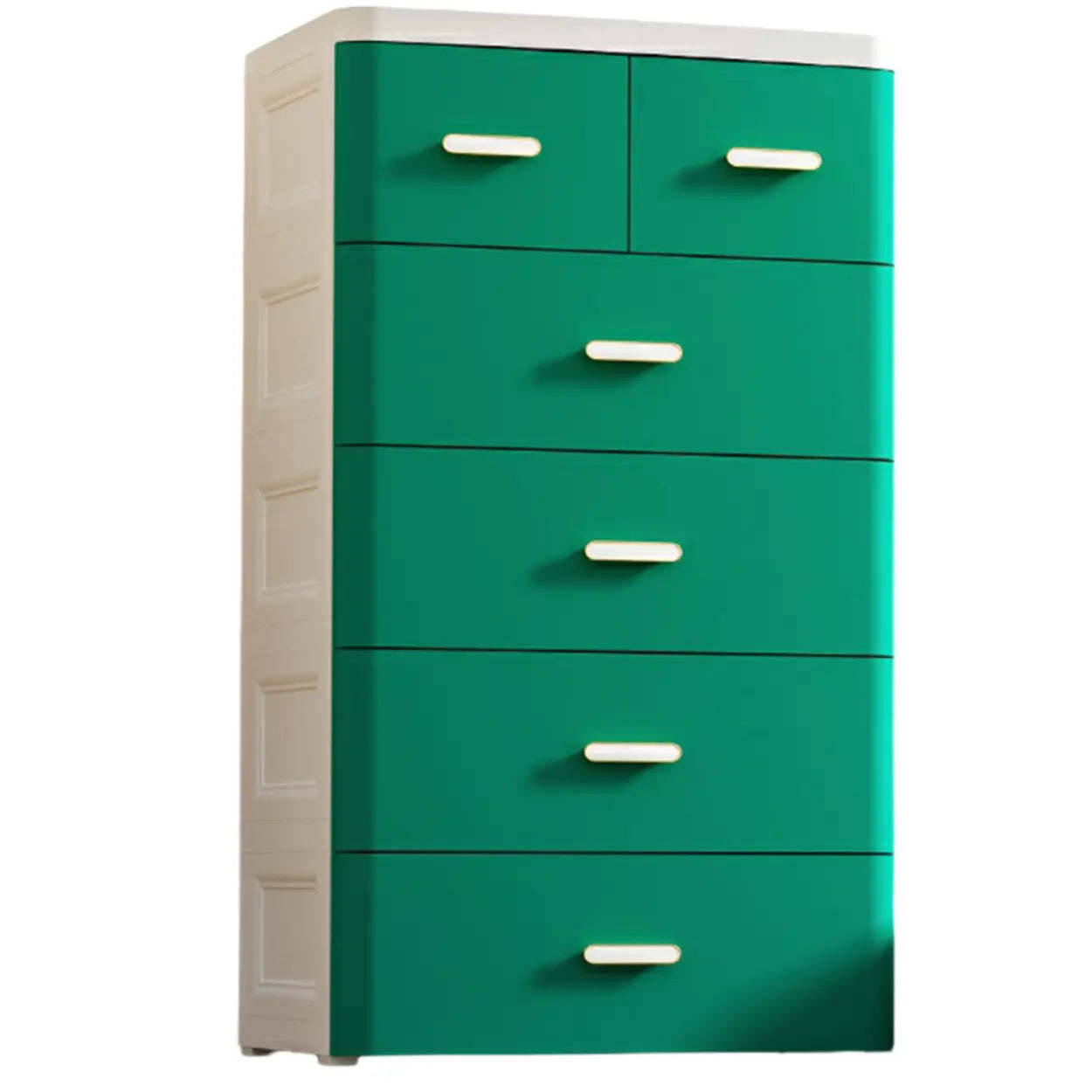 White Plastic Vertical Storage Dresser — Grey