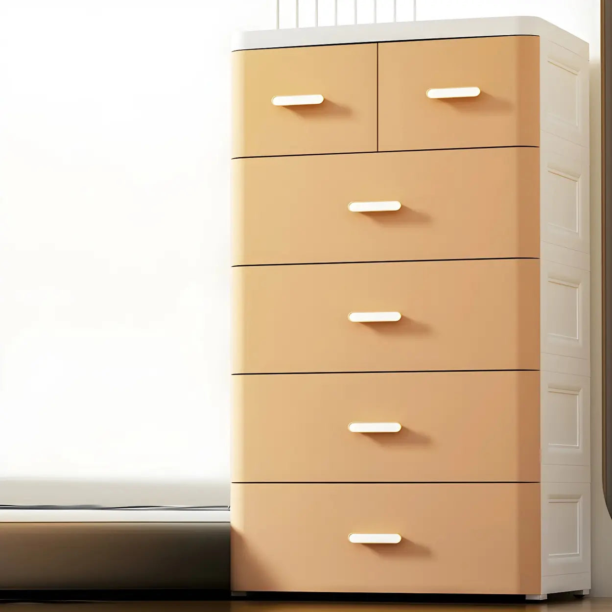 White Plastic Vertical Storage Dresser
