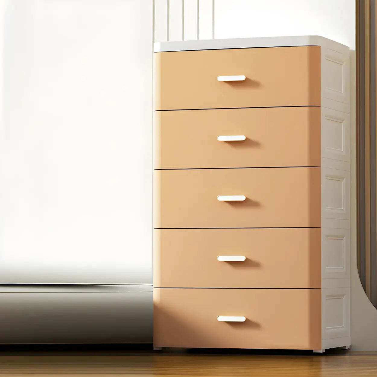 White Plastic Vertical Storage Dresser